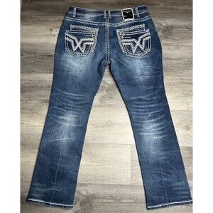 Xecondo Los Angeles Jeans Size 38 Heavy Stitch Y2K Western Embroidered Unisex